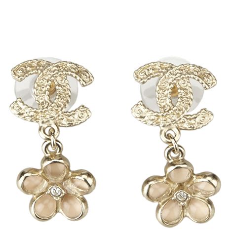 chanel pink flower earrings|pink Chanel earrings double c.